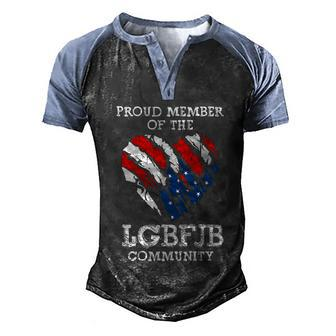 Funny Anti Biden Proud Member Of The Lgbfjb Community Us Flag Men's Henley Shirt Raglan Sleeve 3D Print T-shirt - Monsterry