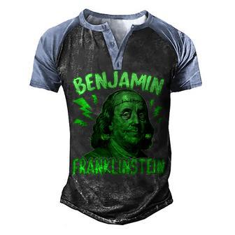Funny Benjamin Franklinstein Graphic Design Printed Casual Daily Basic Men's Henley Shirt Raglan Sleeve 3D Print T-shirt - Thegiftio UK