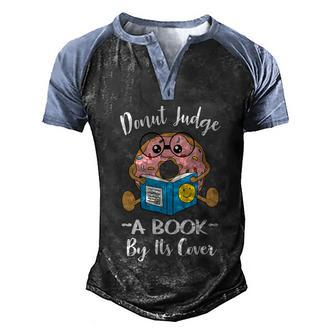 Funny Bookworm Teacher Librarian Reading Donut Pun Literacy Cool Gift Men's Henley Shirt Raglan Sleeve 3D Print T-shirt - Monsterry UK