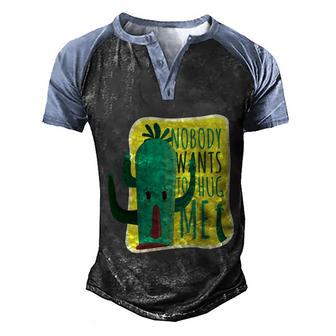 Funny Cactus Cool Gift Graphic Design Printed Casual Daily Basic Men's Henley Shirt Raglan Sleeve 3D Print T-shirt - Thegiftio UK