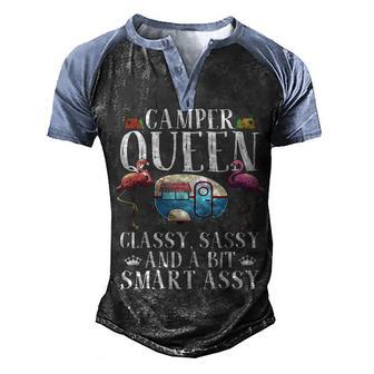 Funny Camper Queen Sassy Gift For Women Rv Camping Lovers V2 Men's Henley Shirt Raglan Sleeve 3D Print T-shirt - Thegiftio UK