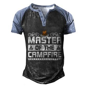 Funny Camping Campfire With Sayings Master Of The Campfire Gift Men's Henley Shirt Raglan Sleeve 3D Print T-shirt - Thegiftio UK