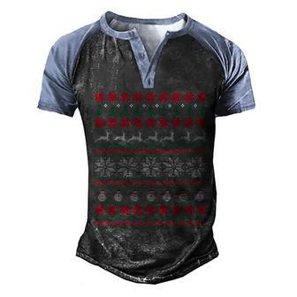 Funny Christmas Ugly Christmas Sweater Graphic Design Printed Casual Daily Basic V2 Men's Henley Shirt Raglan Sleeve 3D Print T-shirt - Thegiftio UK