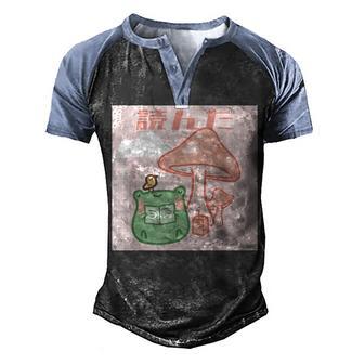 Funny Cottagecore Frog Cute Kawaii Gift T Men's Henley Shirt Raglan Sleeve 3D Print T-shirt - Thegiftio UK