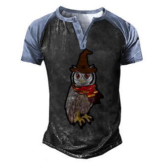 Funny Cute Owl Halloween Graphic Design Printed Casual Daily Basic Men's Henley Shirt Raglan Sleeve 3D Print T-shirt - Thegiftio UK