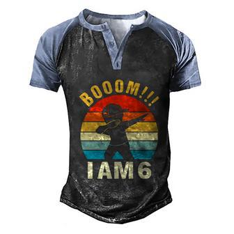 Funny Dabbing Birthday 6 Years Old Birthday Graphic Design Printed Casual Daily Basic Men's Henley Shirt Raglan Sleeve 3D Print T-shirt - Thegiftio UK