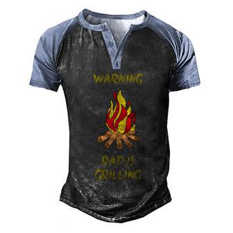 Funny Dad Is Grilling Gift For Fathers Day Bbq Gift Graphic Design Printed Casual Daily Basic Men's Henley Shirt Raglan Sleeve 3D Print T-shirt - Thegiftio UK