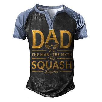 Funny Dad The Squash Legend Men's Henley Shirt Raglan Sleeve 3D Print T-shirt - Thegiftio UK
