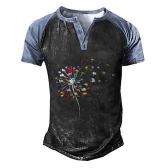 Funny Dandelion Books Gift For Reading Lover V2 Men's Henley Shirt Raglan Sleeve 3D Print T-shirt - Thegiftio UK