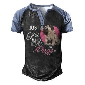 Funny Dogholder Doglovers Apparel Pug With Butterfy Men's Henley Shirt Raglan Sleeve 3D Print T-shirt - Thegiftio UK