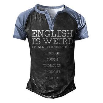Funny English Grammer Teacher Gift Graphic Design Printed Casual Daily Basic Men's Henley Shirt Raglan Sleeve 3D Print T-shirt - Thegiftio UK