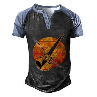 Funny Fall Violin Violinist Autumn Thanksgiving String Player Graphic Design Printed Casual Daily Basic Men's Henley Shirt Raglan Sleeve 3D Print T-shirt - Thegiftio UK