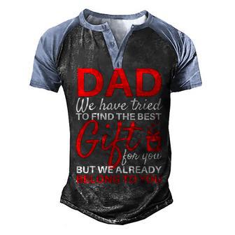 Funny Fathers Day Gift From Daughter Son Wife For Dad Men's Henley Shirt Raglan Sleeve 3D Print T-shirt - Thegiftio UK