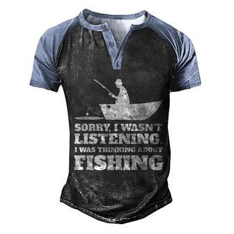 Funny Fishing Thinking Of Fishing Graphic Design Printed Casual Daily Basic Men's Henley Shirt Raglan Sleeve 3D Print T-shirt - Thegiftio UK
