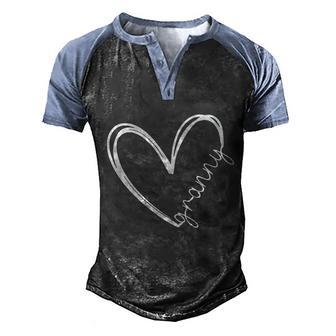 Funny Granny Heart For Grandma Mother Day Great Gift Men's Henley Shirt Raglan Sleeve 3D Print T-shirt - Thegiftio UK