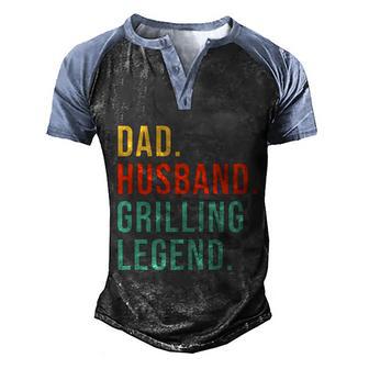 Funny Grilling Dad Husband Legend Bbq Grill Fathers Day Gift Graphic Design Printed Casual Daily Basic Men's Henley Shirt Raglan Sleeve 3D Print T-shirt - Thegiftio UK