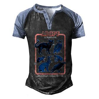 Funny Halloween Adopt A Familiar Creepy Animal Halloween Costume Graphic Design Printed Casual Daily Basic Men's Henley Shirt Raglan Sleeve 3D Print T-shirt - Thegiftio UK