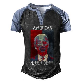 Funny Halloween American Horror Funny Anti Biden Graphic Design Printed Casual Daily Basic Men's Henley Shirt Raglan Sleeve 3D Print T-shirt - Thegiftio UK