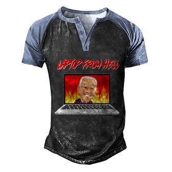 Funny Halloween Anti Joe Biden Laptop From Hell Graphic Design Printed Casual Daily Basic Men's Henley Shirt Raglan Sleeve 3D Print T-shirt - Thegiftio UK