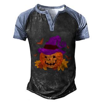 Funny Halloween Autumn Pumpkin Halloween Graphic Design Printed Casual Daily Basic Men's Henley Shirt Raglan Sleeve 3D Print T-shirt - Thegiftio UK