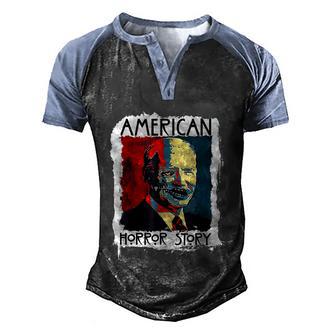 Funny Halloween Biden Horror American Zombie Story Halloween Vintage Graphic Design Printed Casual Daily Basic Men's Henley Shirt Raglan Sleeve 3D Print T-shirt - Thegiftio