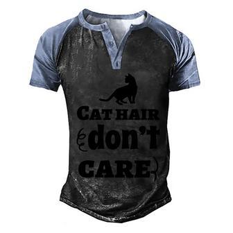 Funny Halloween Black Cat Hair Dont Care Halloween Graphic Design Printed Casual Daily Basic Men's Henley Shirt Raglan Sleeve 3D Print T-shirt - Thegiftio UK