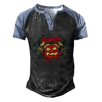 Funny Halloween Bloody Bat Pumpkin Halloween Graphic Design Printed Casual Daily Basic Men's Henley Shirt Raglan Sleeve 3D Print T-shirt - Thegiftio UK