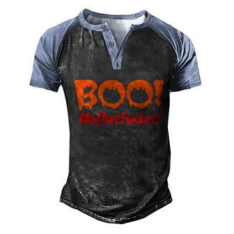 Funny Halloween Boo Mother Fucker Graphic Design Printed Casual Daily Basic Men's Henley Shirt Raglan Sleeve 3D Print T-shirt - Thegiftio UK