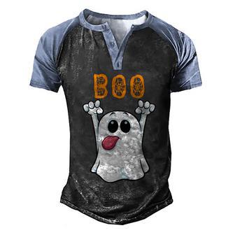 Funny Halloween Boo Silly Ghost Graphic Design Printed Casual Daily Basic Men's Henley Shirt Raglan Sleeve 3D Print T-shirt - Thegiftio UK