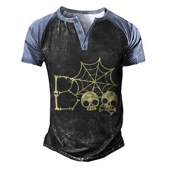 Funny Halloween Boo Skull Skeleton Cute Halloween Min Graphic Design Printed Casual Daily Basic Men's Henley Shirt Raglan Sleeve 3D Print T-shirt - Thegiftio UK