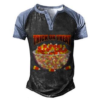 Funny Halloween Candy Corn Trick Or Treat Halloween Graphic Design Printed Casual Daily Basic Men's Henley Shirt Raglan Sleeve 3D Print T-shirt - Thegiftio UK