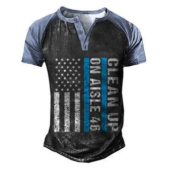 Funny Halloween Clean Up On Aisle 46 Impeach Biden Graphic Design Printed Casual Daily Basic Men's Henley Shirt Raglan Sleeve 3D Print T-shirt - Thegiftio UK