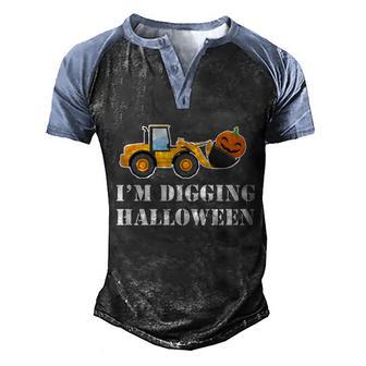 Funny Halloween Cute Halloween Cute Im Digging Halloween Tractor Graphic Design Printed Casual Daily Basic Men's Henley Shirt Raglan Sleeve 3D Print T-shirt - Thegiftio UK