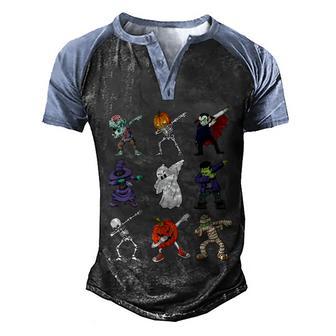 Funny Halloween Cute Halloween Dabbing Halloween Skeleton Zombie Scary Pumpkin Men's Henley Shirt Raglan Sleeve 3D Print T-shirt - Thegiftio UK