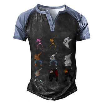 Funny Halloween Cute Halloween Dabbing Monsters Graphic Design Printed Casual Daily Basic Men's Henley Shirt Raglan Sleeve 3D Print T-shirt - Thegiftio UK