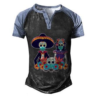 Funny Halloween Cute Halloween Day Of The Dead Dia De Los Muertos Quarantine Men's Henley Shirt Raglan Sleeve 3D Print T-shirt - Thegiftio UK