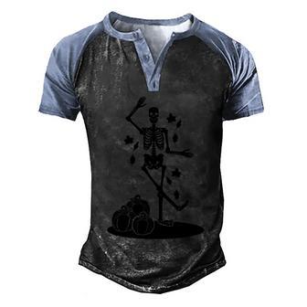 Funny Halloween Dancing Skeletons Halloween Autumn Min Graphic Design Printed Casual Daily Basic Men's Henley Shirt Raglan Sleeve 3D Print T-shirt - Thegiftio UK