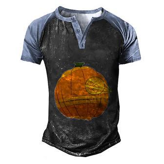 Funny Halloween Death Star Pumpkin Halloween Graphic Design Printed Casual Daily Basic Men's Henley Shirt Raglan Sleeve 3D Print T-shirt - Thegiftio UK