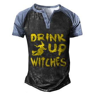 Funny Halloween Drink Up Witches Funny Halloween Graphic Design Printed Casual Daily Basic V2 Men's Henley Shirt Raglan Sleeve 3D Print T-shirt - Thegiftio UK