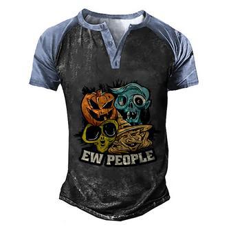 Funny Halloween Ew People Funny Halloween Monsters Graphic Design Printed Casual Daily Basic Men's Henley Shirt Raglan Sleeve 3D Print T-shirt - Thegiftio UK