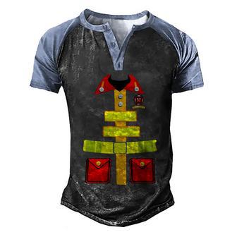 Funny Halloween Fireman Costume Firefighter Halloween Uniform Graphic Design Printed Casual Daily Basic Men's Henley Shirt Raglan Sleeve 3D Print T-shirt - Thegiftio UK