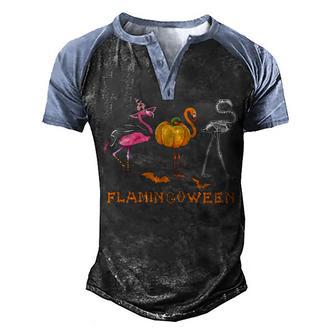 Funny Halloween Flamingo Costume Flamingoween Men's Henley Shirt Raglan Sleeve 3D Print T-shirt - Thegiftio UK