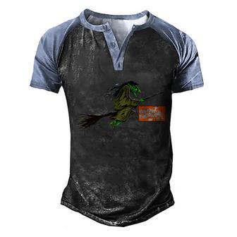 Funny Halloween Flying Halloween Witch Graphic Design Printed Casual Daily Basic V2 Men's Henley Shirt Raglan Sleeve 3D Print T-shirt - Thegiftio UK