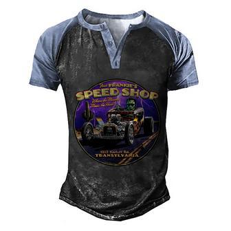 Funny Halloween Frankies Speed Shop Larry Grossman Graphic Design Printed Casual Daily Basic Men's Henley Shirt Raglan Sleeve 3D Print T-shirt - Thegiftio UK