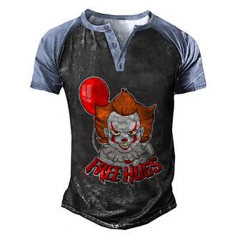 Funny Halloween Free Hugs Scary Clown Funny Graphic Design Printed Casual Daily Basic Men's Henley Shirt Raglan Sleeve 3D Print T-shirt - Thegiftio UK