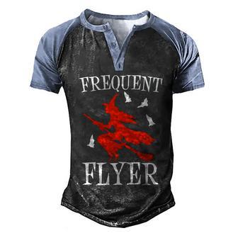 Funny Halloween Frequent Flyer Witch Graphic Design Printed Casual Daily Basic Men's Henley Shirt Raglan Sleeve 3D Print T-shirt - Thegiftio UK