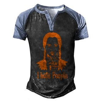 Funny Halloween Funny Halloween I Hate People Cute Halloween Halloween Party Men's Henley Shirt Raglan Sleeve 3D Print T-shirt - Thegiftio UK