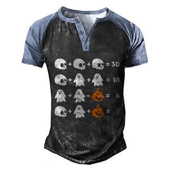Funny Halloween Funny Math Teacher Halloween Costume Min Graphic Design Printed Casual Daily Basic Men's Henley Shirt Raglan Sleeve 3D Print T-shirt - Thegiftio UK