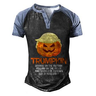 Funny Halloween Funny Trumpkin Thrown Out In November Graphic Design Printed Casual Daily Basic Men's Henley Shirt Raglan Sleeve 3D Print T-shirt - Thegiftio UK