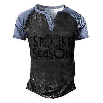 Funny Halloween Ghost Spooky Halloween Spooky Vibes Trick Or Treat Men's Henley Shirt Raglan Sleeve 3D Print T-shirt - Thegiftio UK